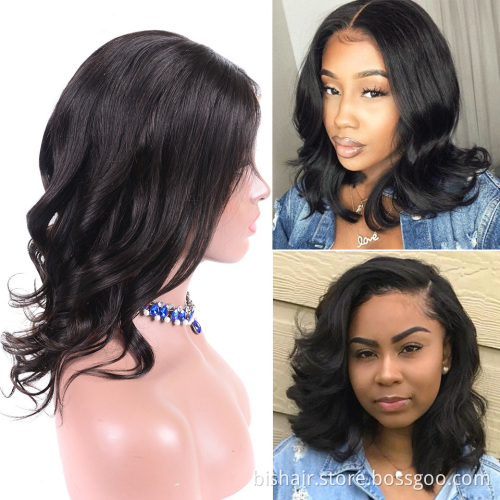 Body Wave Short Bob 13x4 T Part Lace Front Wigs Brazilian Remy Human Hair Pre Plucked With Baby Hair Suitable for Black women